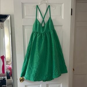 J. Crew Kelly Green Silk Dresss